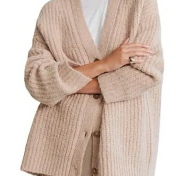 Jenni Kayne Alpaca Cocoon Cardigan, Taupe XS - Picture 6 of 7